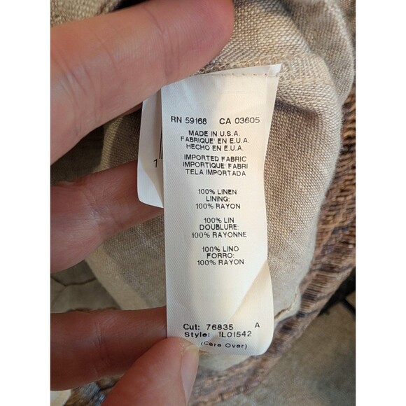 Karen Kane 100% Linen One Button Blazer Jacket Women Large Ruffles 3/4 Sleeves - Picture 7 of 8